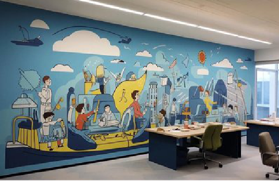 竹溪办公室墙绘的特点。